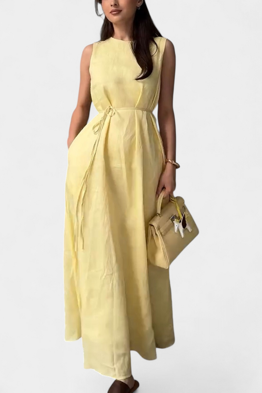 Rosetta Soft Sleeveless Dress with Adjustable Bow