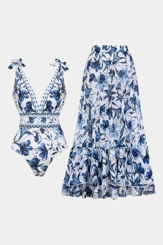 Ahria Floral One-Piece Swimsuit Set