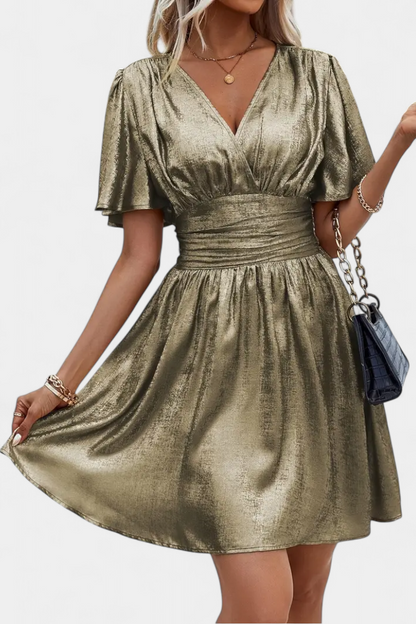 Adalee Women's V-Neck Dress with Wrap Waist