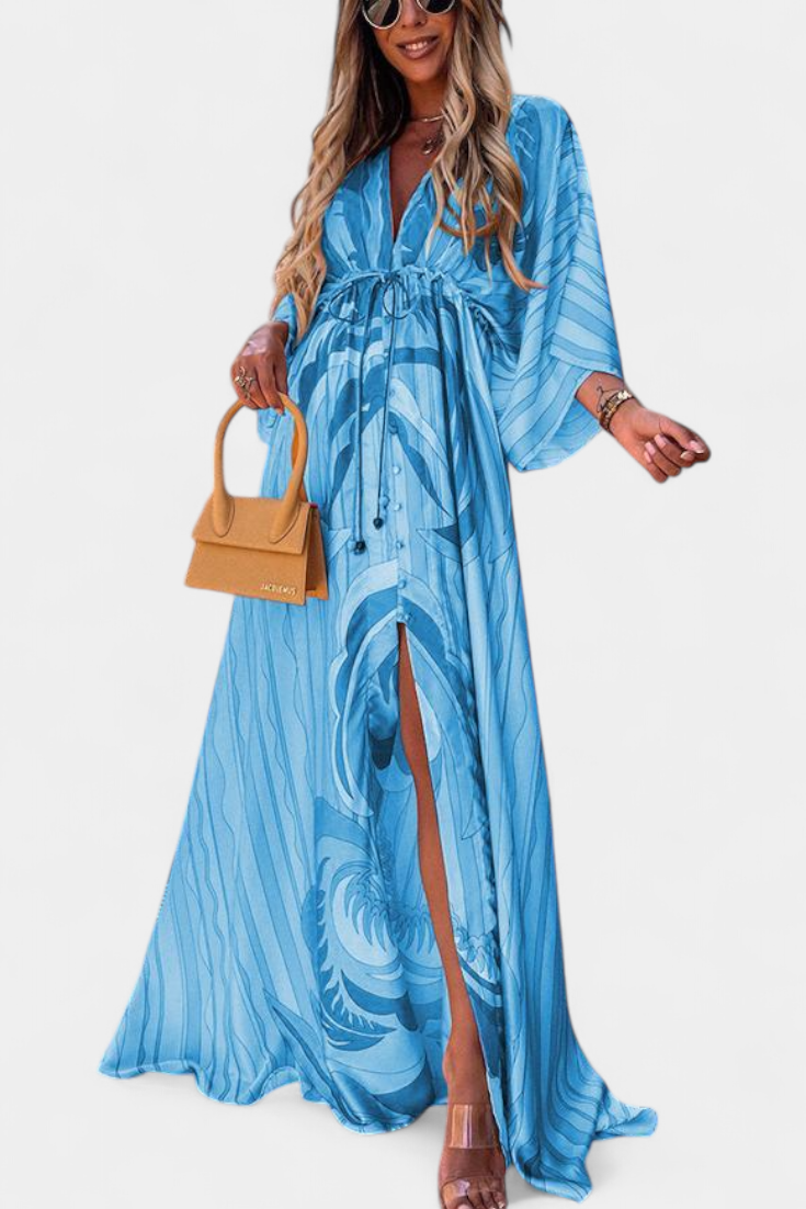 Joelle Soft Rainbow Batwing Sleeve Dress