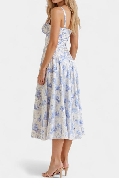 Flora A-Line Midi Dress with Corset