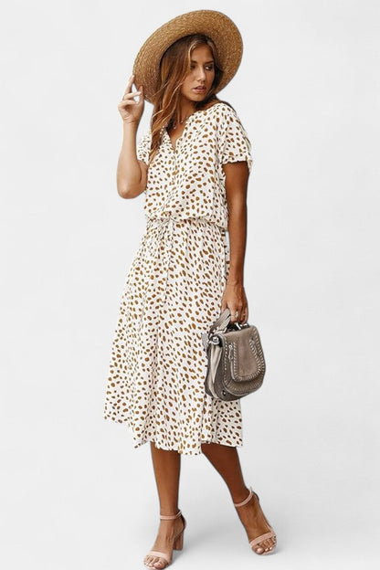 Rovena Midi Dress with Polka Dots