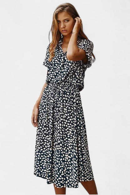 Rovena Midi Dress with Polka Dots