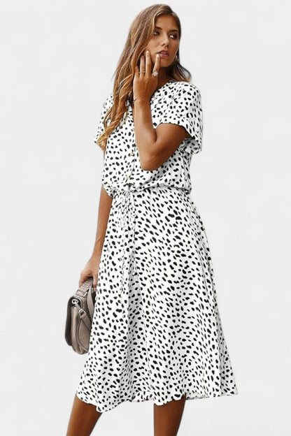 Rovena Midi Dress with Polka Dots