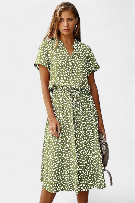 Rovena Midi Dress with Polka Dots