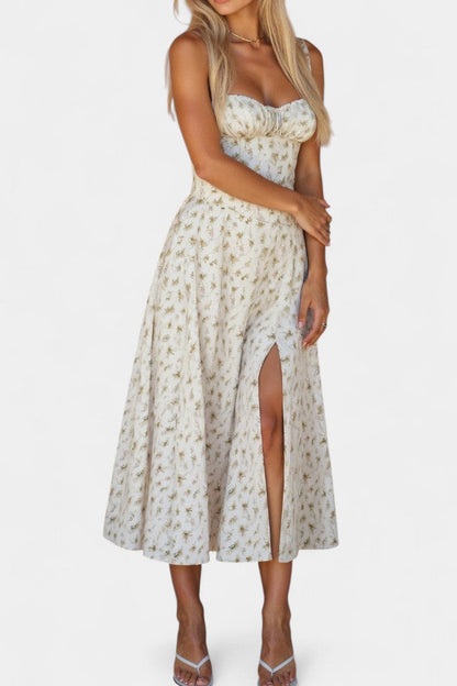 Flora A-Line Midi Dress with Corset