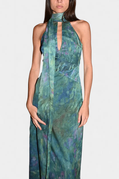 Moana Chiffon Dress with Monet-Inspired Print