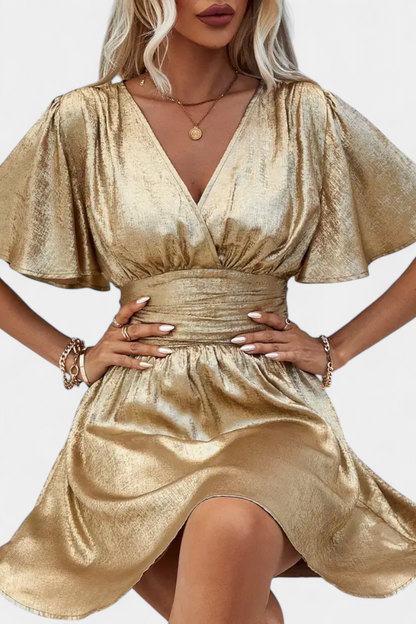 Adalee Women's V-Neck Dress with Wrap Waist