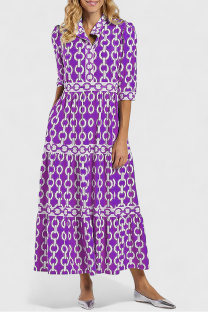 Casilda Midi Dress with Chain Design