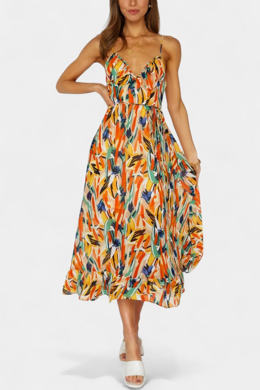 Fiona Midi Dress with Vibrant Print