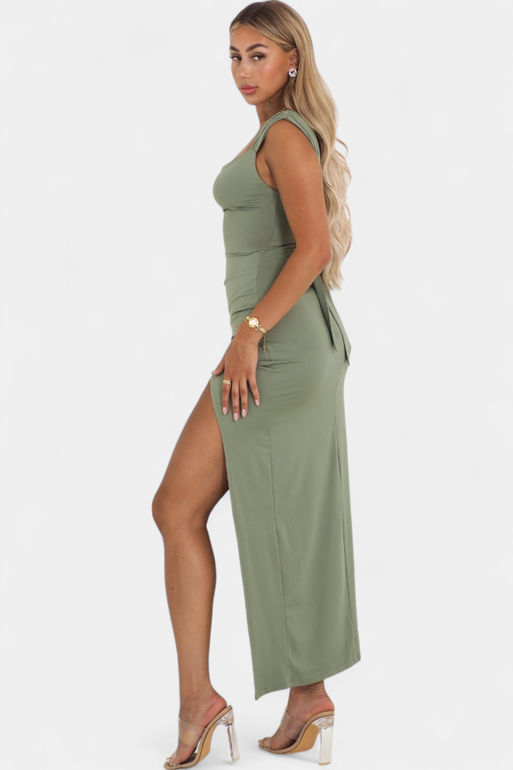 Viveka Elastic Waist Tie Back Dress