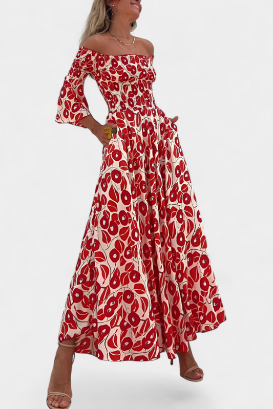 Floral Off-the-Shoulder Dress