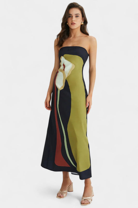 Laura's Strapless Floral Dress