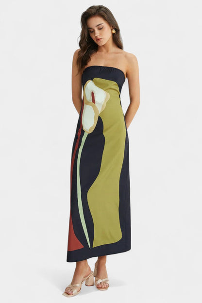 Laura's Strapless Floral Dress