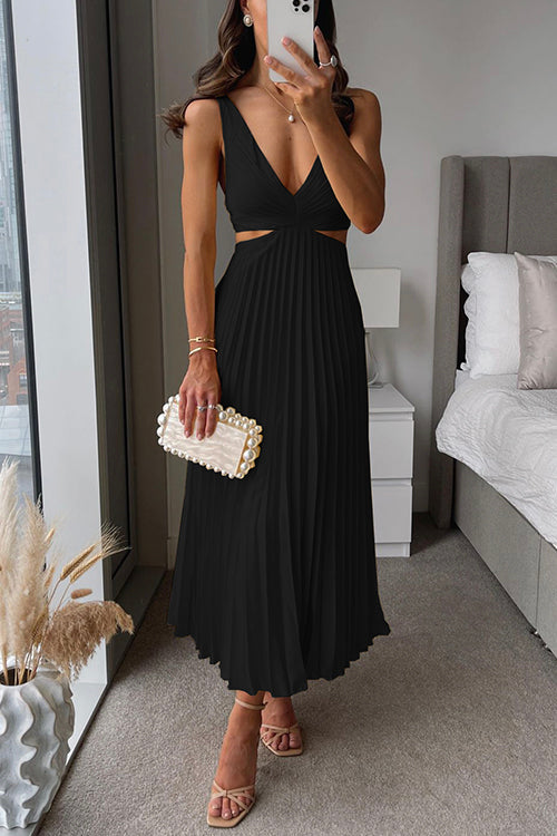 Allanah™ | Pleated Maxi Dress with Slit