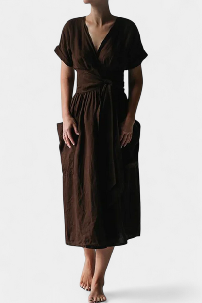 Cressida V-Neck Dress with Adjustable Waist