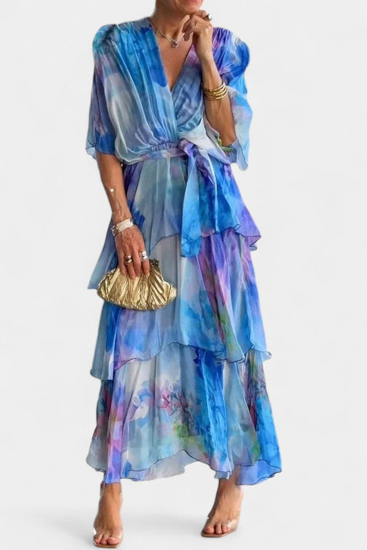 Carol Watercolor Floral Maxi Dress