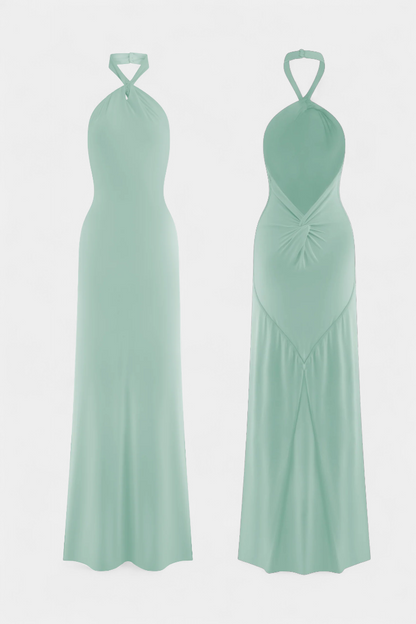 Trinity Halter Bodycon Dress with Ruched Back