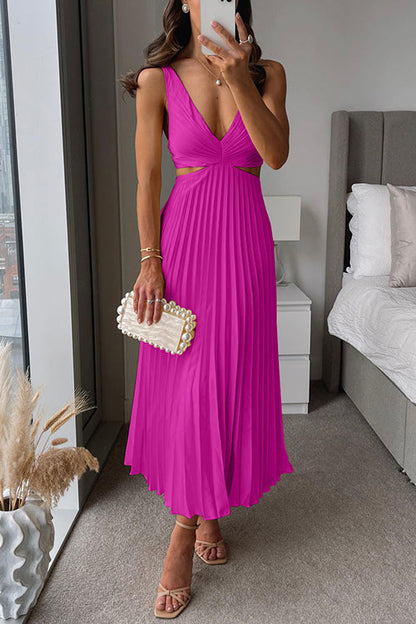 Allanah™ | Pleated Maxi Dress with Slit