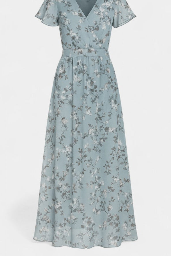 Amara Floral Maxi Dress with V-Neckline