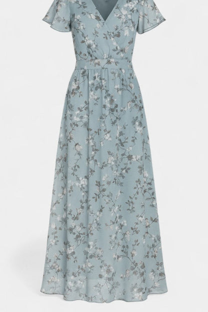 Amara Floral Maxi Dress with V-Neckline