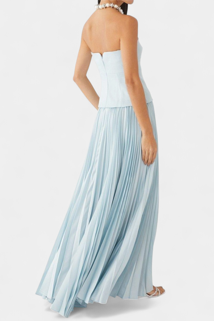 Clara Off-the-Shoulder Pleated Midi Dress