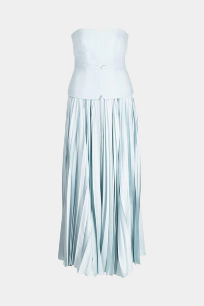 Clara Off-the-Shoulder Pleated Midi Dress