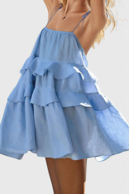 Vianey Mini Dress with Backless Design