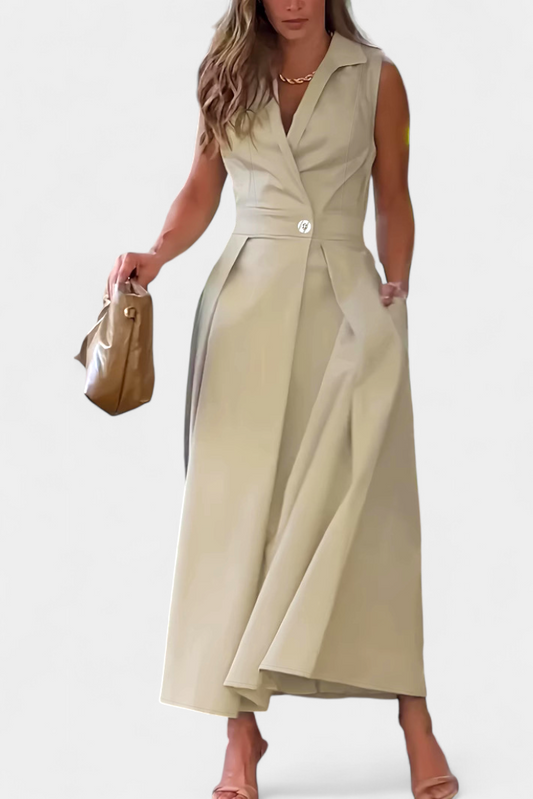 Beverly Blazer Sleeveless A-Line Button Down Dress