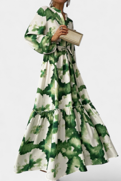 Maria's Long Sleeve V-Neck Maxi Dress