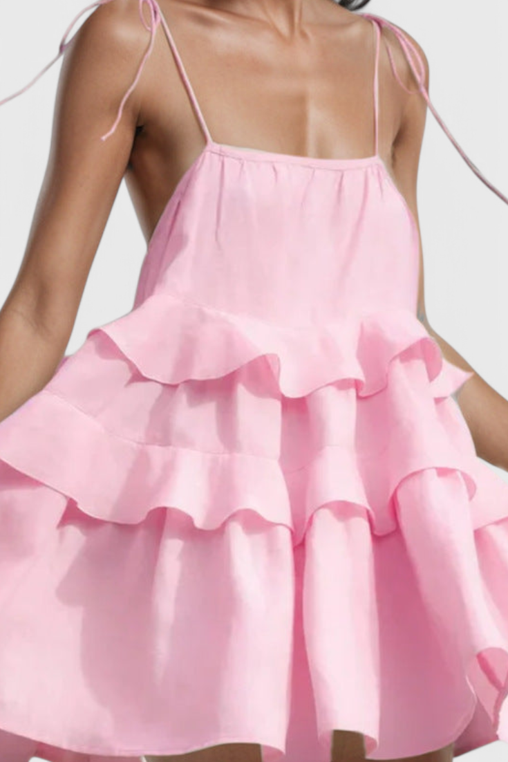 Vianey Mini Dress with Backless Design