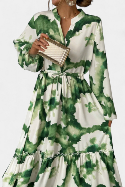 Maria's Long Sleeve V-Neck Maxi Dress