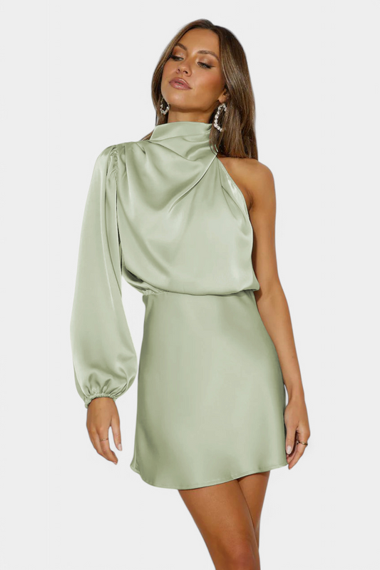 Mara Draped One-Shoulder Mini Dress