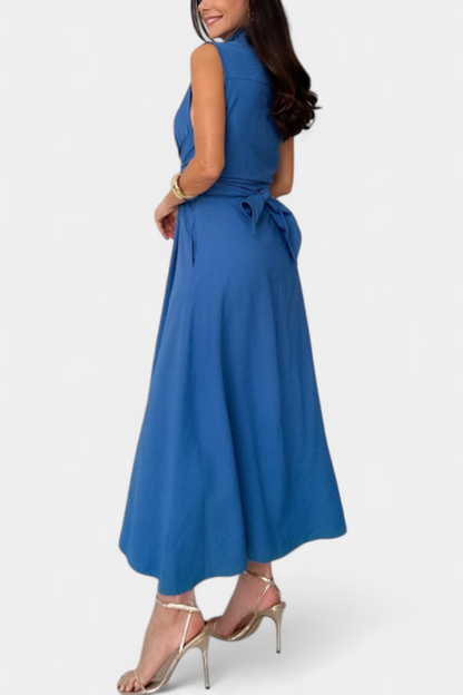 Meryl Button-Down Shirt Dress with Adjustable Belt