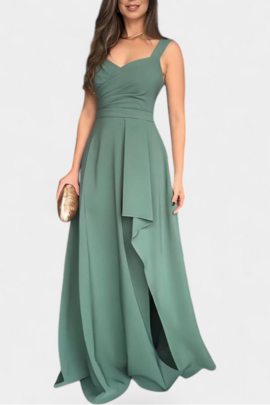 Yesenia Dress with Bow on the Back and Draped Front