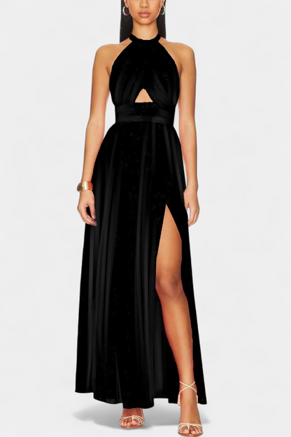 Rihanna's Backless Long Dress for Sunny Days