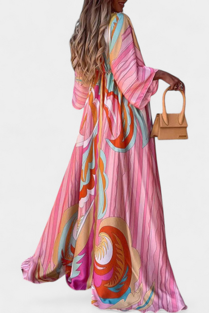 Joelle Soft Rainbow Batwing Sleeve Dress