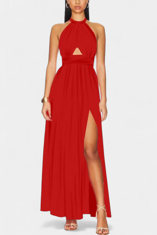 Rihanna's Backless Long Dress for Sunny Days