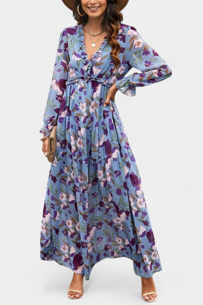 Keti Long Sleeve Floral Maxi Dress