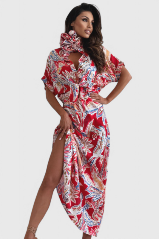 Vintage Floral Midi Dress by Marinka