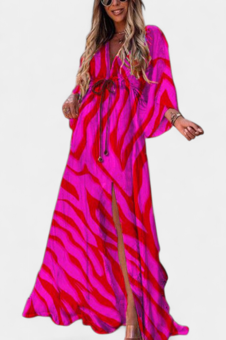Joelle Soft Rainbow Batwing Sleeve Dress