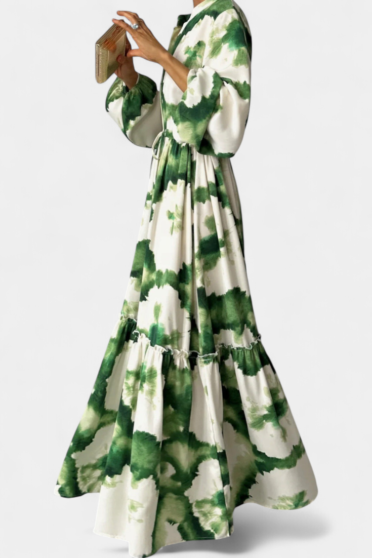 Maria's Long Sleeve V-Neck Maxi Dress