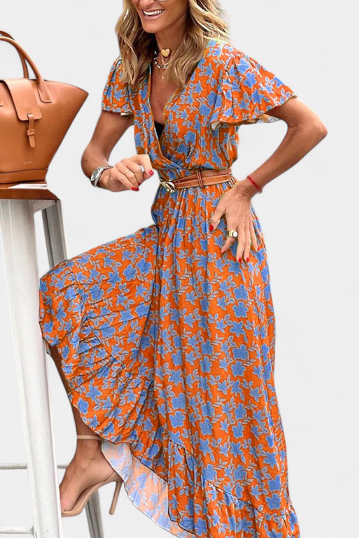 Kinslee V-Neck Swing Maxi Dress