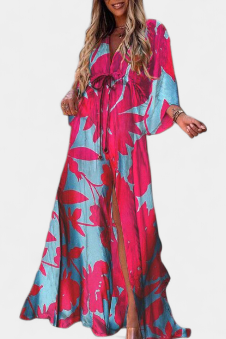 Joelle Soft Rainbow Batwing Sleeve Dress