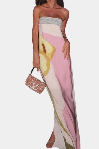 Laura's Strapless Floral Dress