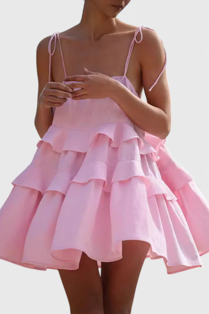 Vianey Mini Dress with Backless Design