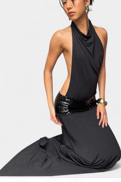 Georgia Halter Dress - Elegant Luxury