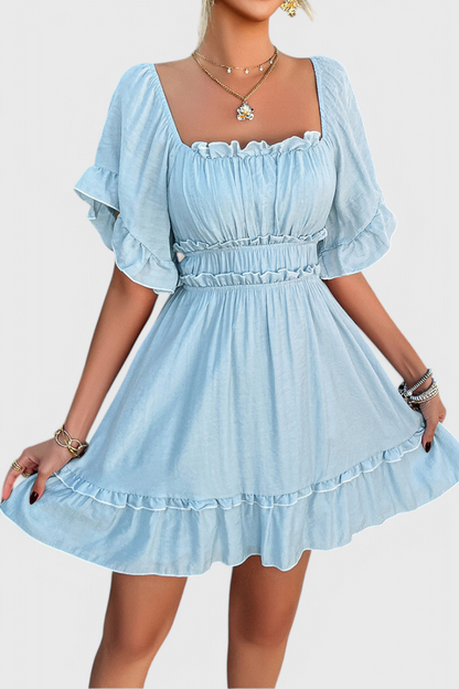 Noémie Mini Dress with Ruffle Details