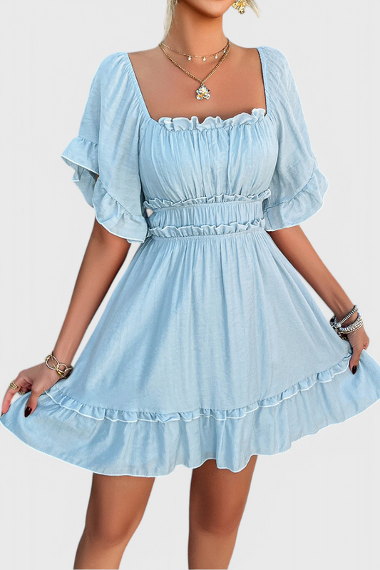Noémie Mini Dress with Ruffle Details