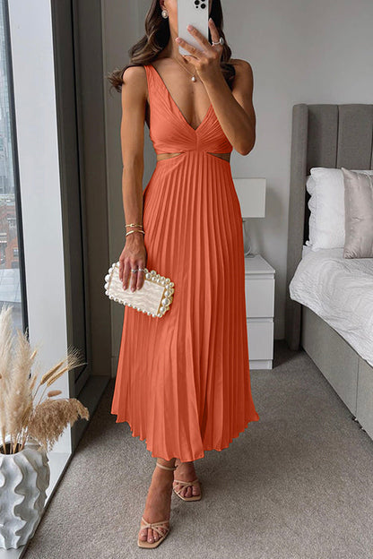 Allanah™ | Pleated Maxi Dress with Slit